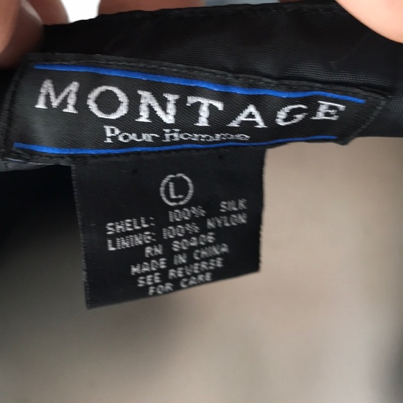 Vintage 100% Silk Montage Pour Homme vest - Picture 5 of 5